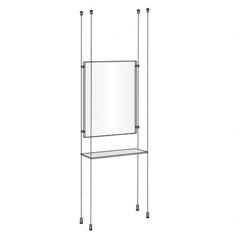 Single Glass Shelf Kit with Acrylic Poster Frame